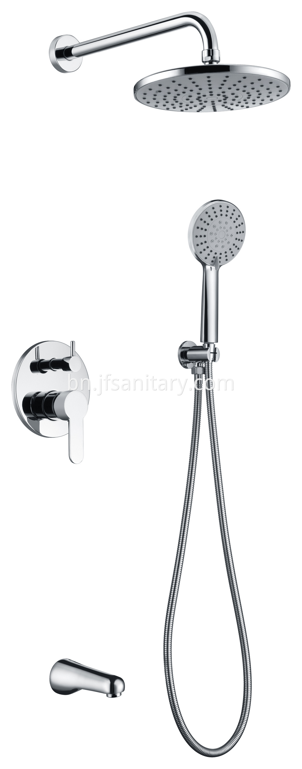 Chrome In Wall Shower Faucet Set